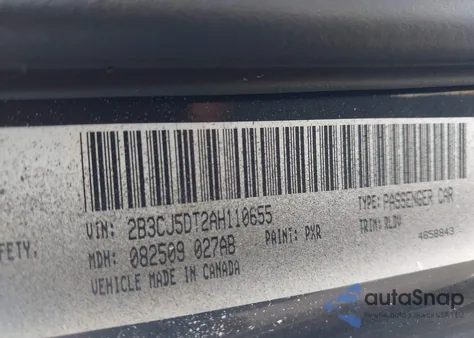 2010 Dodge Challenger R/T из США, поврежденный, VIN 2B3CJ5DT2AH110655